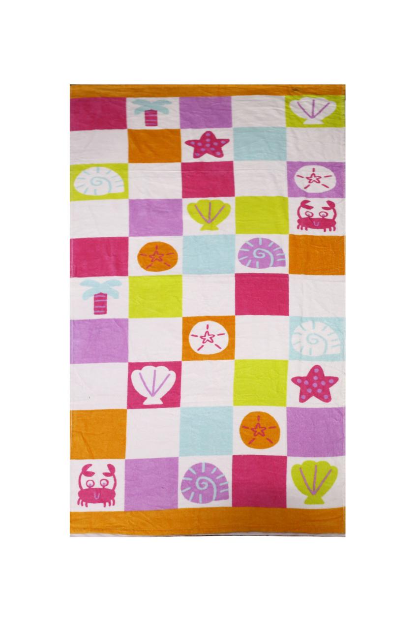 Colorful Sea Life Pattern Printed Beach Towel