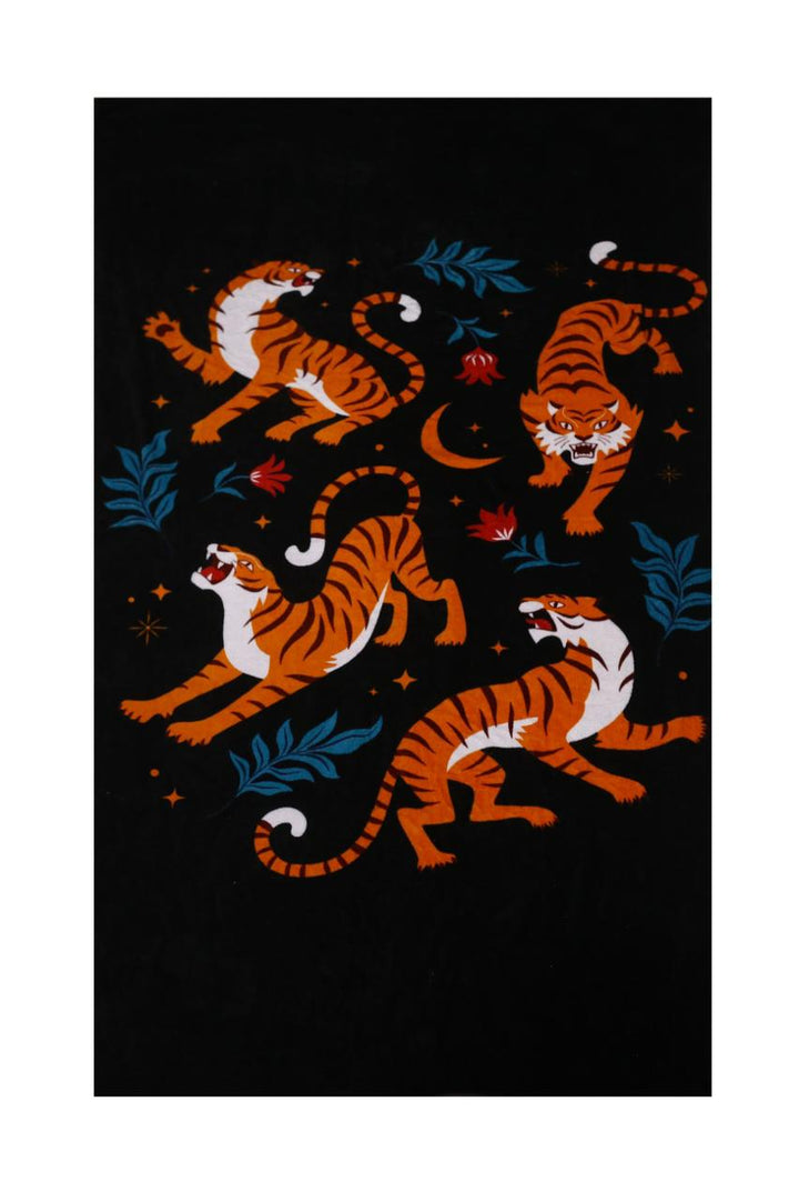 Roaring Wild Majesty Tiger Printed Towel - Full Big Size Towel