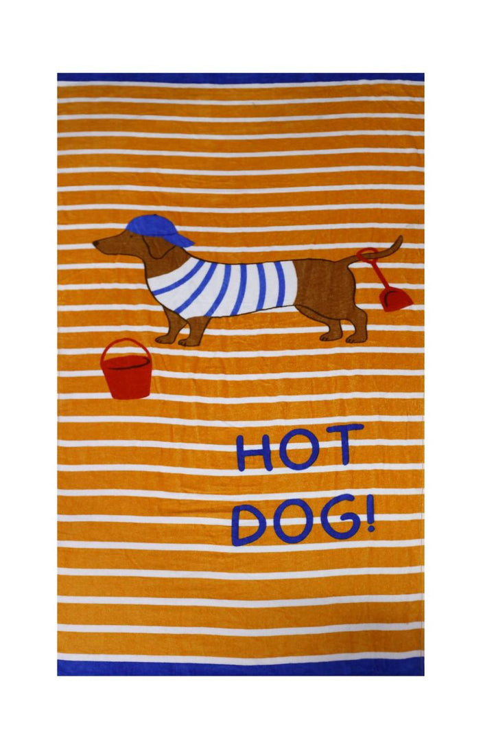 Summer Sausage Hot Dog Printed Beach Towel