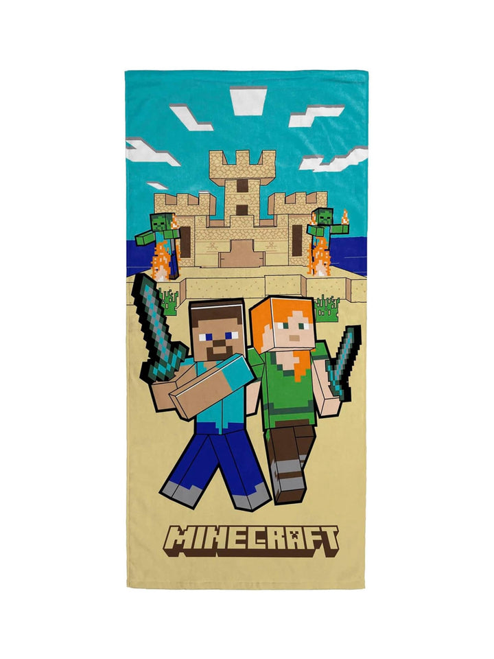 Minecraft Printed Towel Steve and Alex Adventure Design - Limited Edition