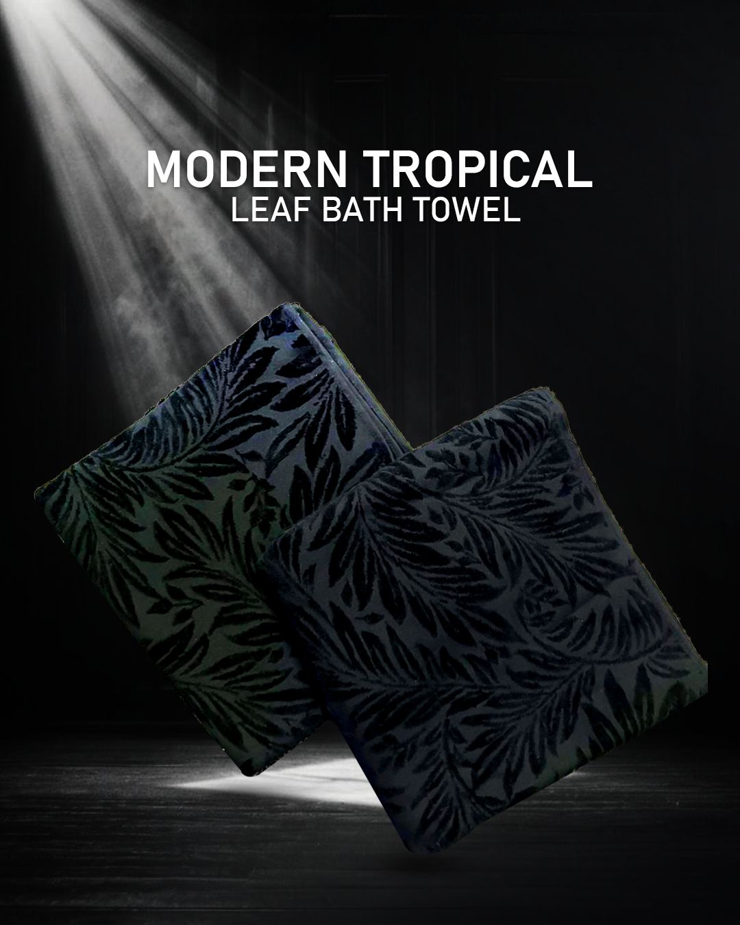 Modern Tropical Leaf Bath Towels