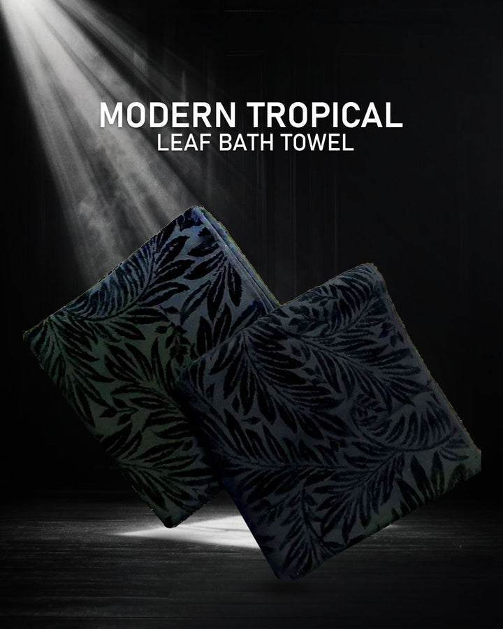 Modern Tropical Leaf Bath Towels